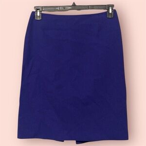 Anne Klein Deep Cobalt Blue Wool Skirt
